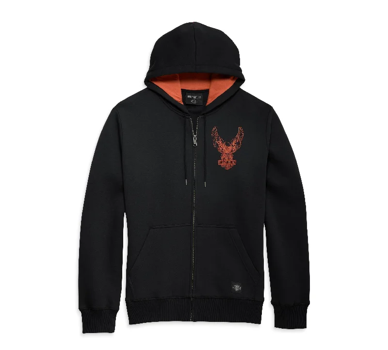 Relaxed Hoodies Harley-Davidson Men's Road Captain Zip-Up Hoodie, Black - 96008-23VM Relaxed Hoodies Harley-Davidson Men's Road Captain Zip-Up Hoodie, Black - 96008-23VM