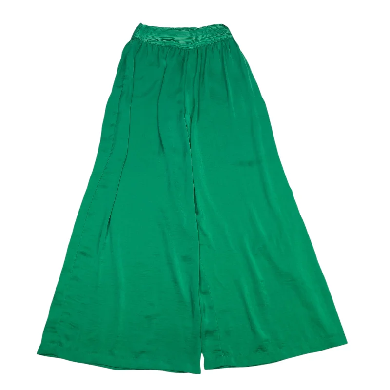 Sporty Jackets Pants Wide Leg By Vestique In Green, Size: S