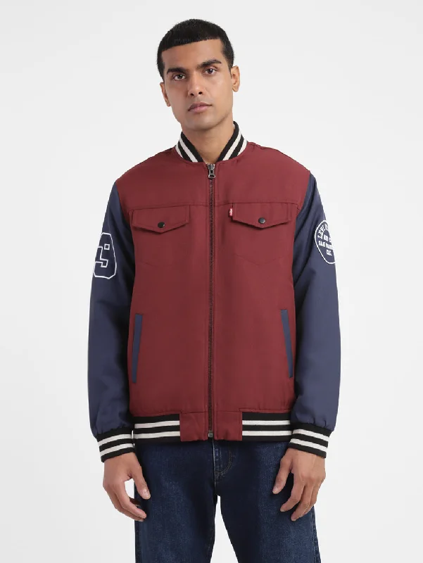 Fashion Sweaters Men's Colorblock Collar Neck Bomber Jacket
