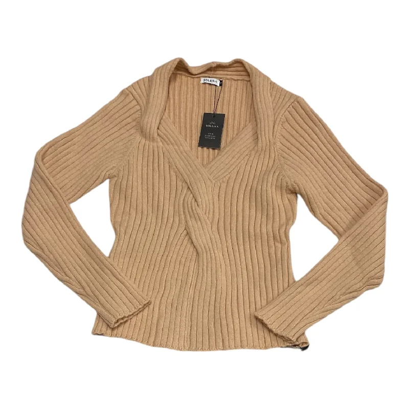 Smart Outerwear Top Long Sleeve By SOLEILASHOP In Tan, Size: S