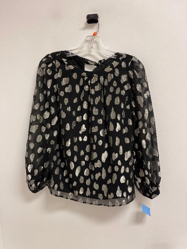 Casual Bottoms Top Long Sleeve By Talbots In Black & Gold, Size: S