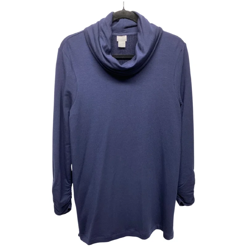 Premium Footwear Top Long Sleeve By Chicos In Navy, Size: M
