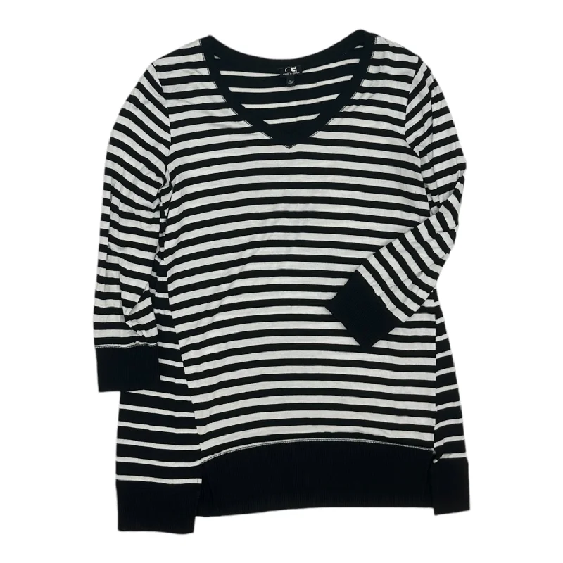 Sleek Hoodies Top Ls By Cable And Gauge In Striped Pattern, Size:M