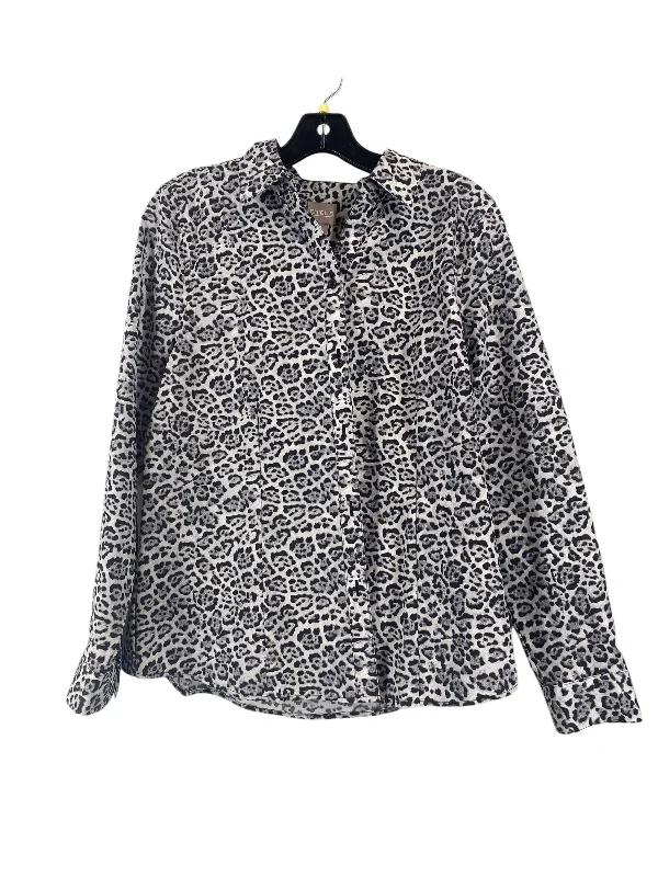Practical Shirts Top Long Sleeve By Chicos In Animal Print, Size: S