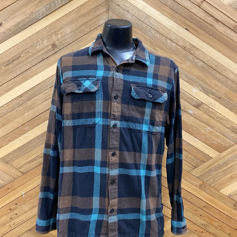 Premium Footwear Patagonia - Men's Fjord Flannel Shirt - MSRP $125: Black/Brown/Teal Blue-men-MD Premium Footwear Patagonia - Men's Fjord Flannel Shirt - MSRP $125: Black/Brown/Teal Blue-men-MD