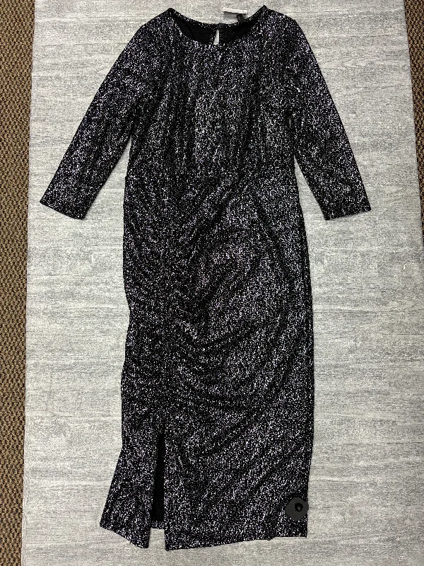 Casual Bottoms Pants Dress By Lane Bryant In Black & Silver, Size: 14