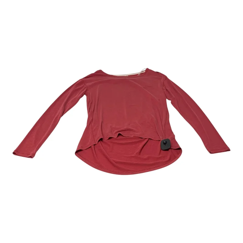 Relaxed Shirts Athletic Top Long Sleeve Crewneck By Calia In Pink, Size: S