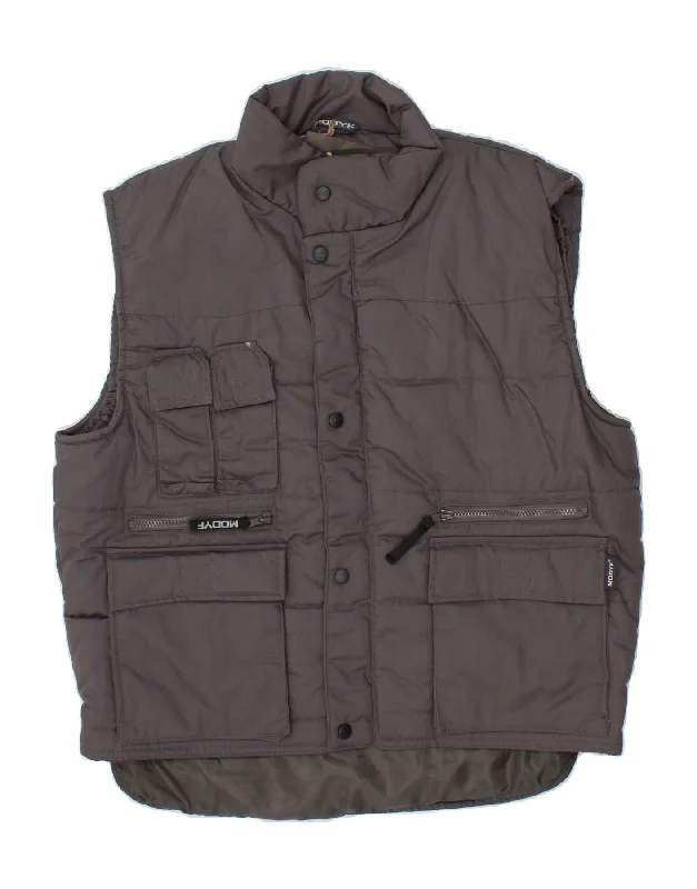 Casual Layers VINTAGE Mens Padded Gilet UK 40 Large Grey Polyester
