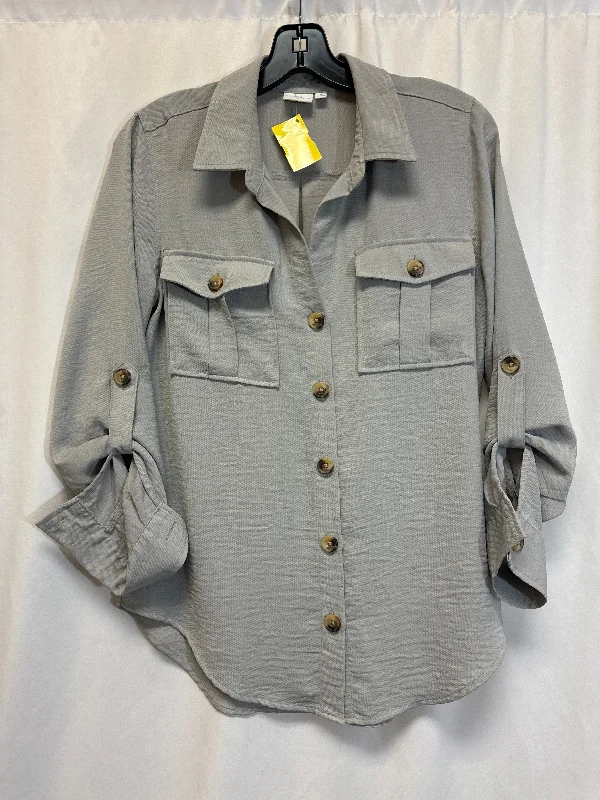Simple Pants Top Long Sleeve By New Directions In Grey, Size: S