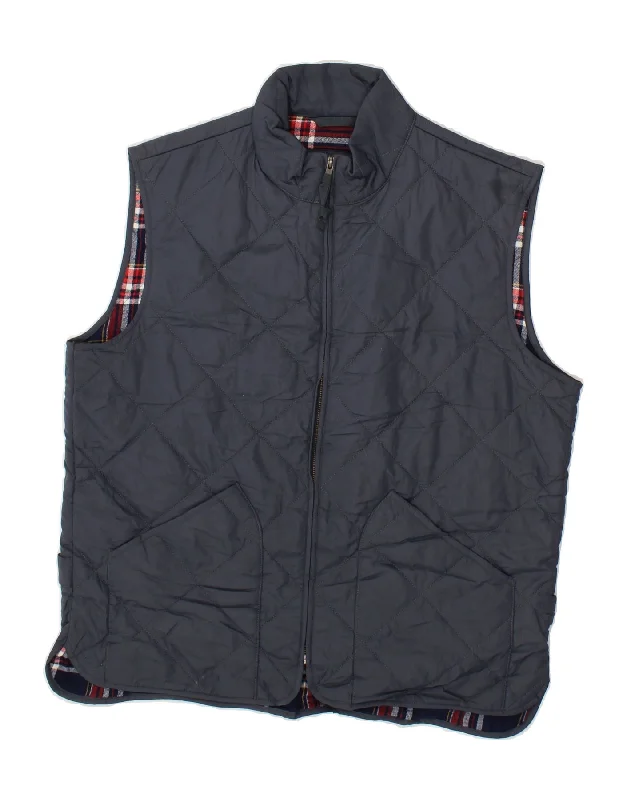 Relaxed T-shirts J. CREW Mens Quilted Gilet UK 40 Large Grey Polyester
