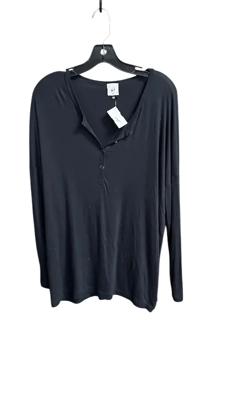Fashion T-shirts Top Long Sleeve By Cabi In Black, Size: Xs