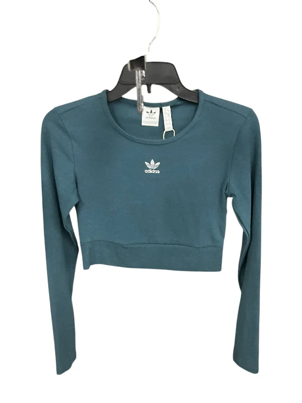 Urban Jeans Athletic Top Long Sleeve Crewneck By Adidas In Teal, Size: S