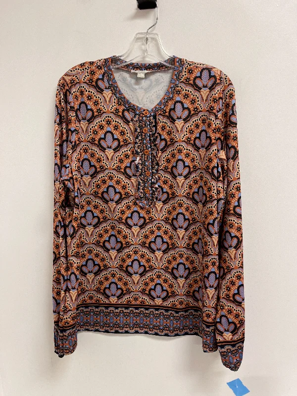 Comfortable Layers Top Long Sleeve By Sunny Leigh In Orange, Size: Xl