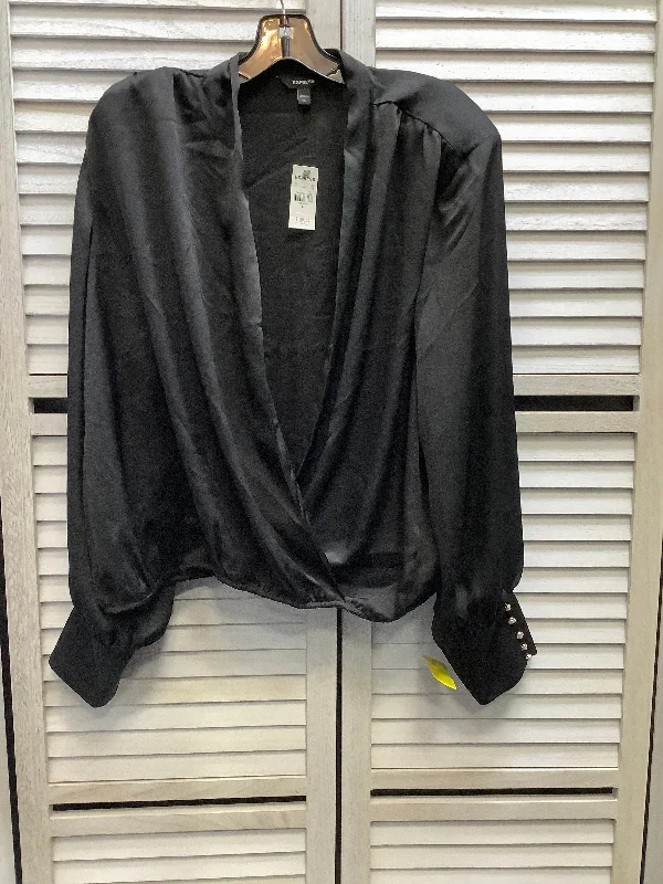 Comfortable T-shirts Top Long Sleeve By Express In Black, Size: Xl