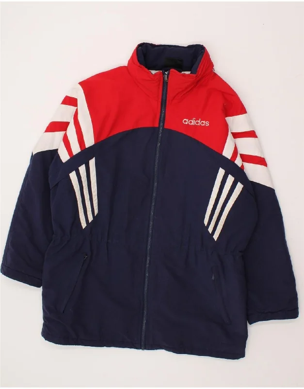 Practical Bottoms ADIDAS Mens Windbreaker Jacket UK 38/40 Medium Navy Blue Colourblock