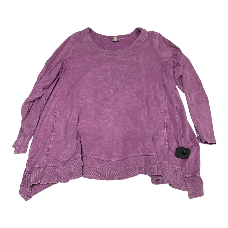 Practical Bottoms Top Long Sleeve By Logo In Purple, Size: 3x