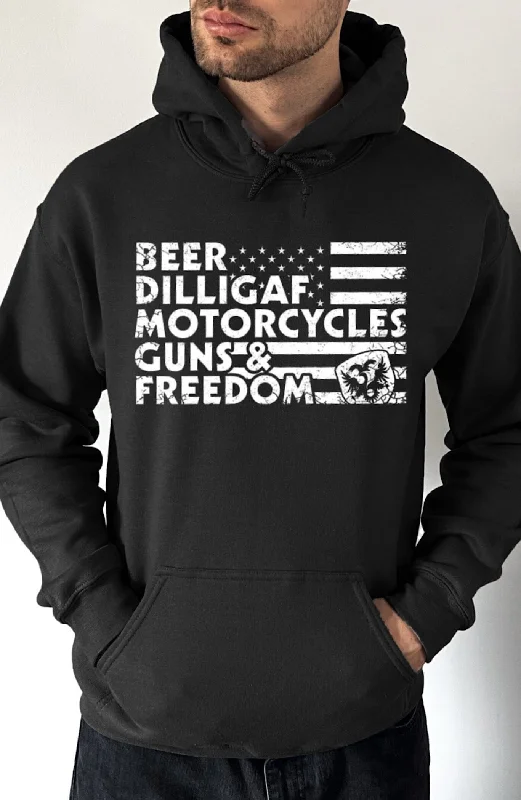 Trendy Outerwear Beer, Guns & Freedom Pullover Hoodie