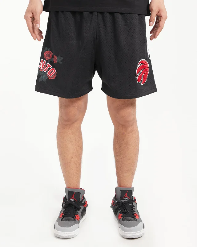 Fashion Sweaters NBA TORONTO RAPTORS ROSES MEN'S MESH SHORT (BLACK/RED)