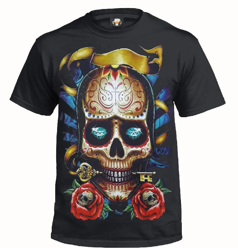 Trendy Accessories ROCK SKULL - BLACK SUBLIMATION T-SHIRT