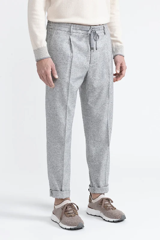 Trendy Pants Wool, silk and cashmere tweed jogger trousers