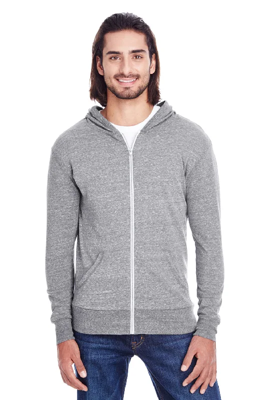 Sleek Shirts Threadfast Apparel Mens Full Zip Hooded Sweatshirt Hoodie w/ Pockets - Grey Sleek Shirts Threadfast Apparel Mens Full Zip Hooded Sweatshirt Hoodie w/ Pockets - Grey