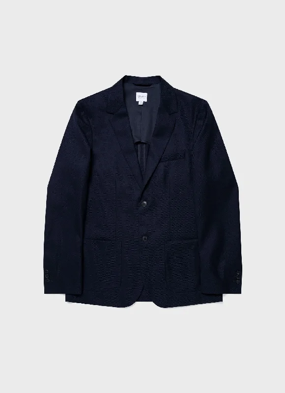 Trendy Layers Men's Lightweight Travel Wool Blazer in Navy
