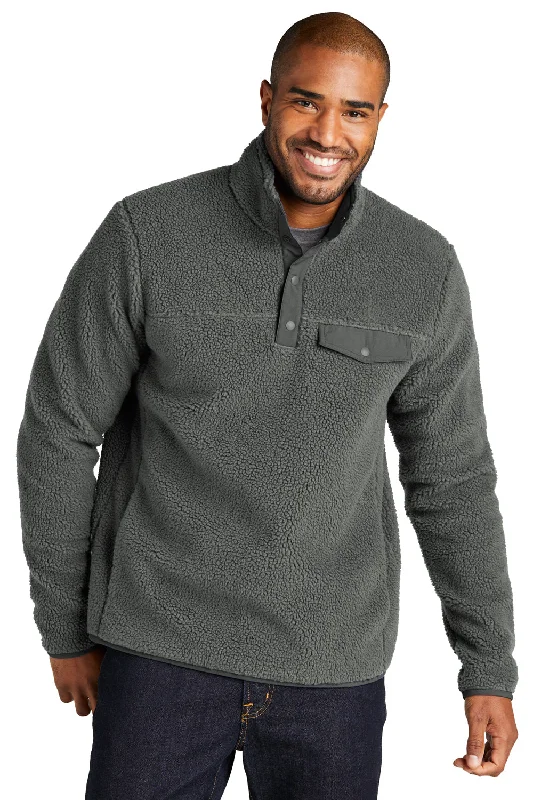 Comfortable Layers Port Authority Mens Camp Fleece 1/4 Snap Sweatshirt w/ Pockets - Steel Grey Comfortable Layers Port Authority Mens Camp Fleece 1/4 Snap Sweatshirt w/ Pockets - Steel Grey