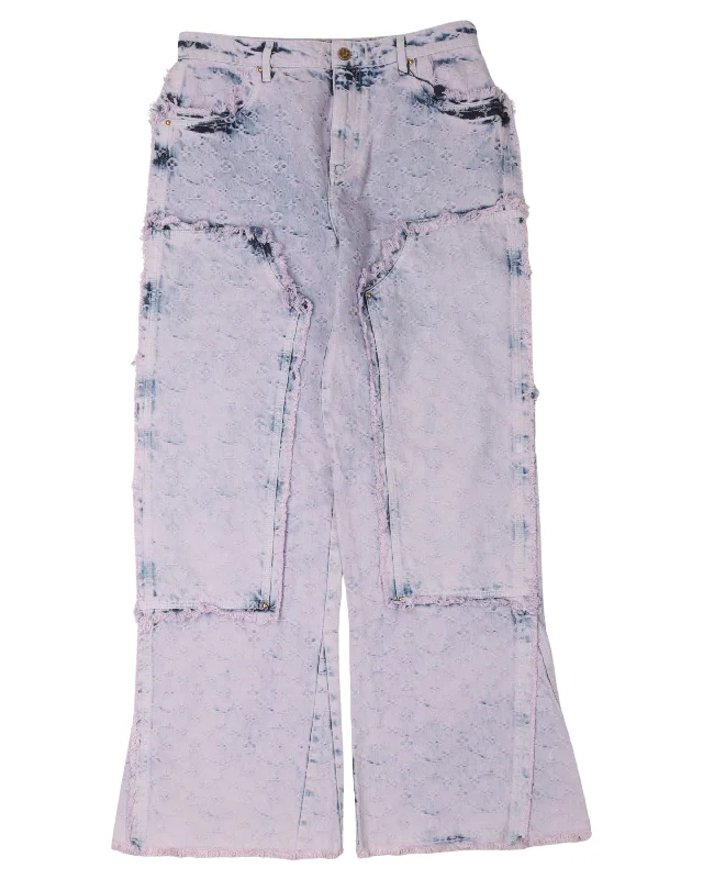 Casual Jackets Frayed Monogram Double Knee Carpenter Pants