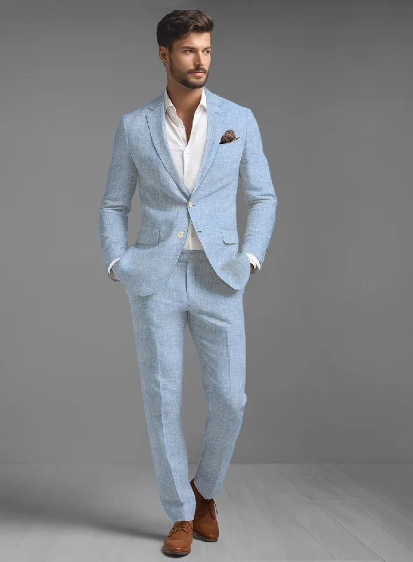 Bold Tops Tropical Blue Linen Suit