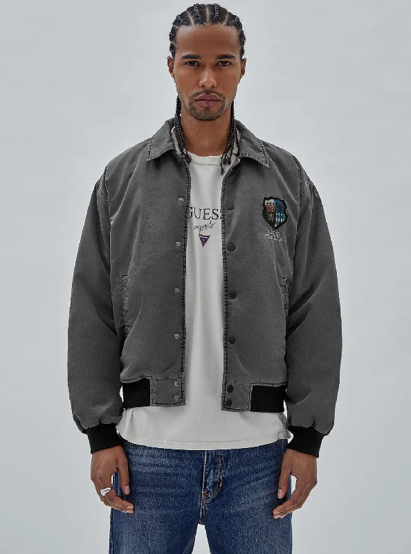 Street Hoodies Guess Originals Black-Washed Crest Jacket