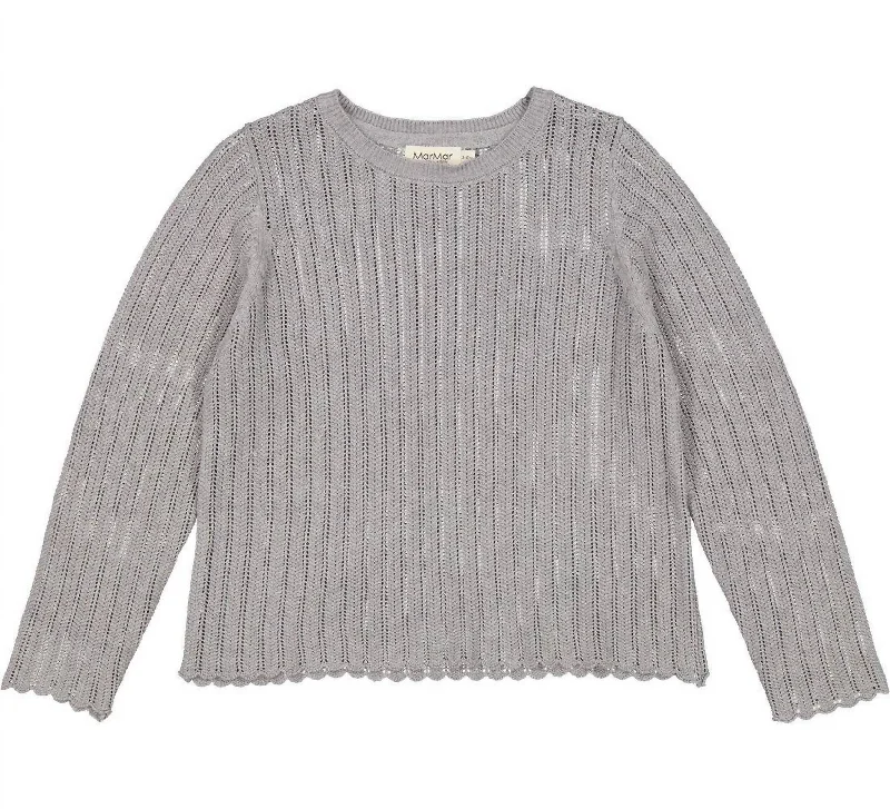 Comfortable Sweatshirts Girls Taia Knit Top In Blue Chalk