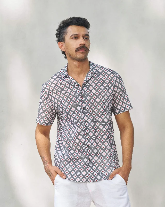 Casual Pants Mistari Shirt - White