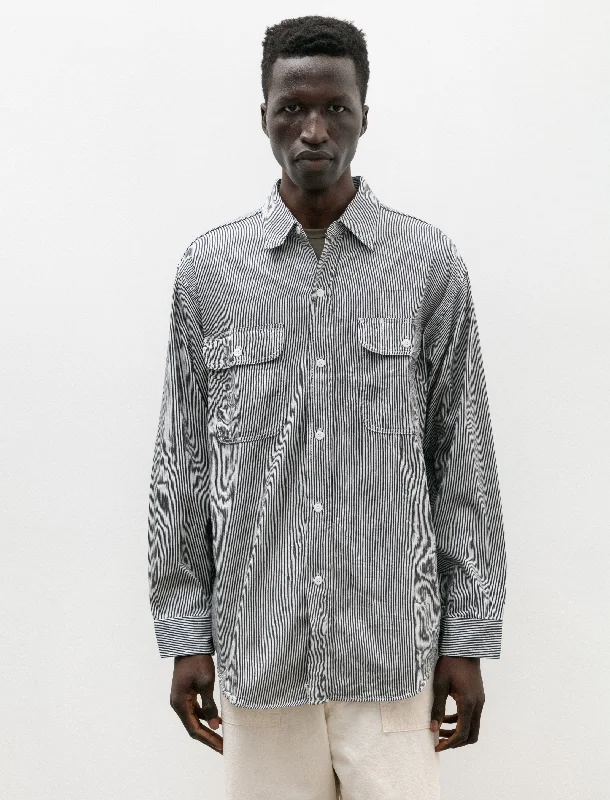 Comfortable Sweaters Hickory Stripe Work Shirt