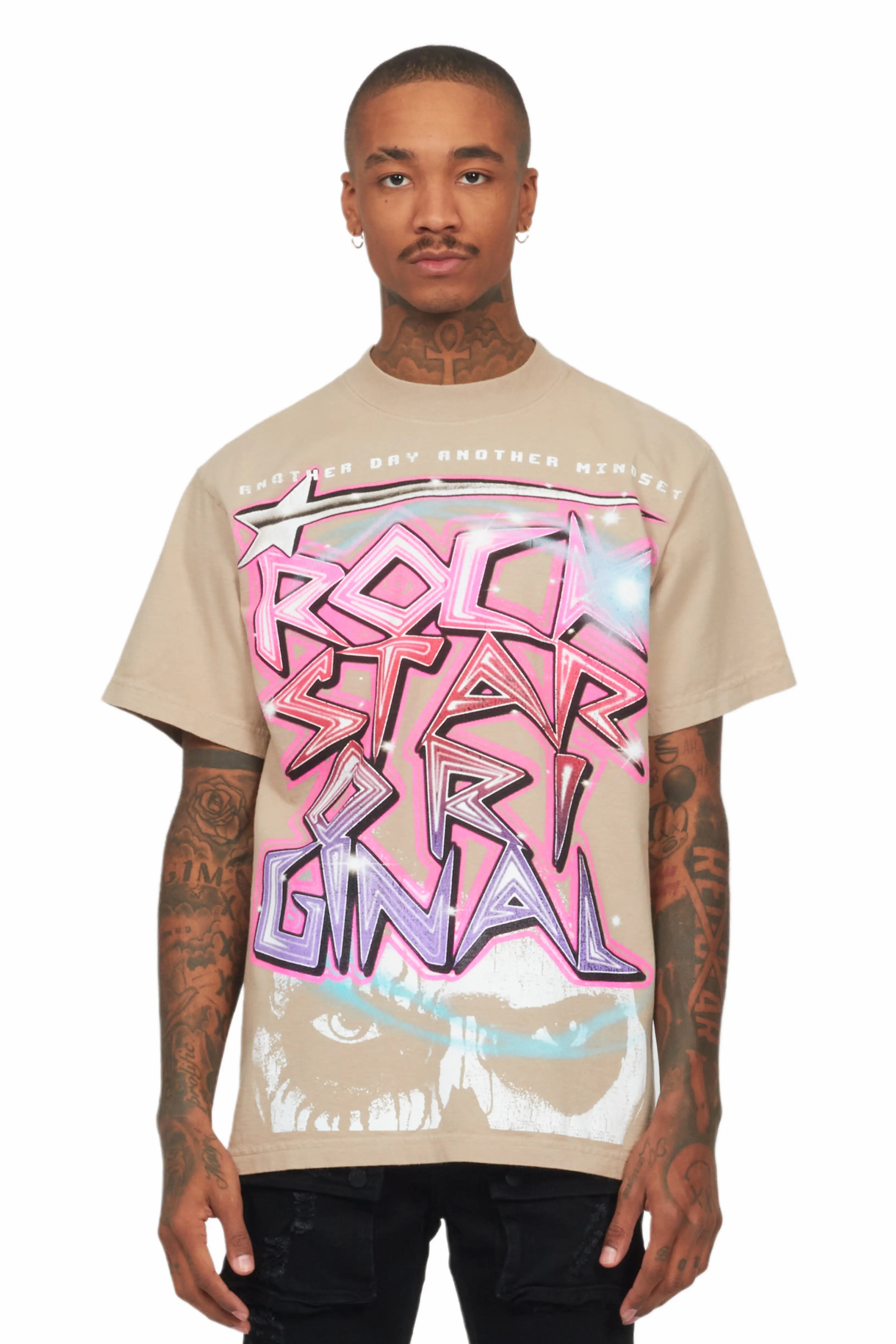 Trendy Layers Krog Oatmeal Oversized Graphic T-Shirt