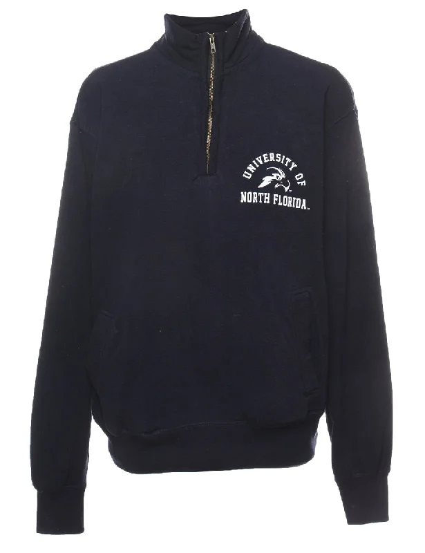 Trendy Jeans Quarter-Zip University Of North Florida Printed Sweatshirt - L